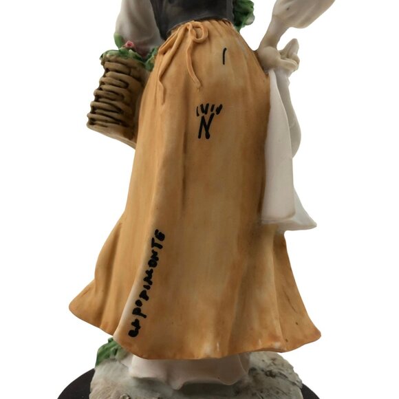 Vintage Capodimonte Porcelain Figurines Boy & Girl Set Wooden Bases Signed - Picture 3 of 9